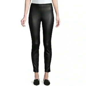 Theory Faux Leather Leggings Black Petite P